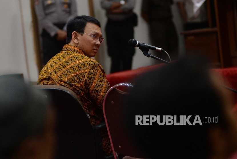 Terdakwa kasus dugaan penistaan agama Basuki Tjahaja Purnama atau Ahok