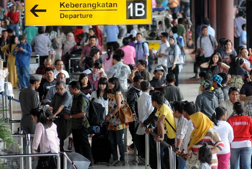 Terminal keberangkatan 1B Bandara Internasional Soekarno-Hatta,Tangerang, Banten.