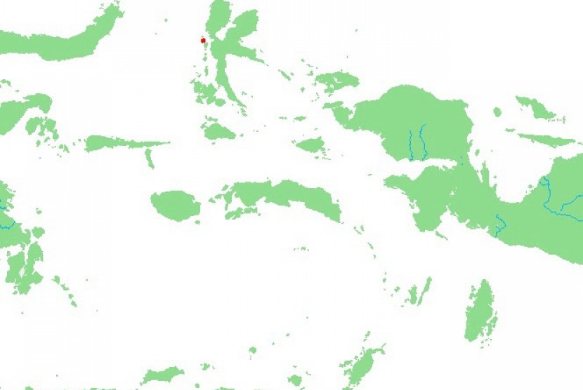 Ternate shows on the map as red dot.