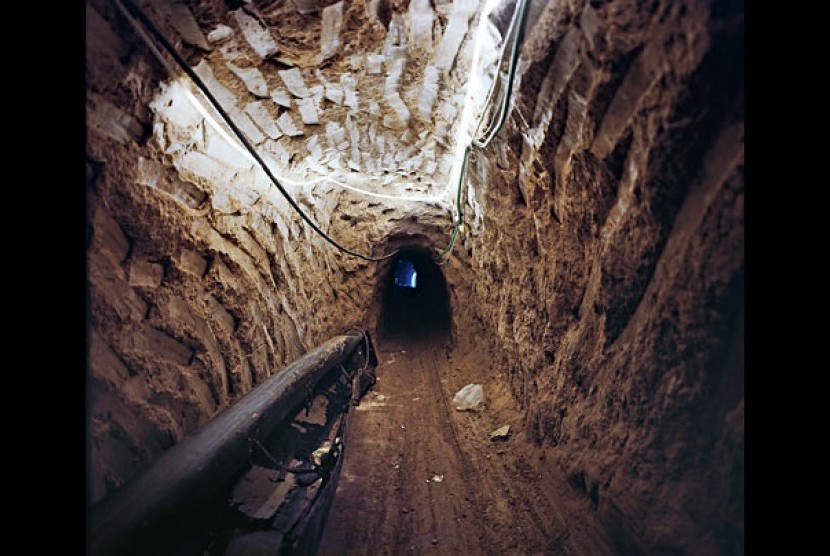 Terowongan Gaza yang dibangun pejuang Hamas. ilustrasi