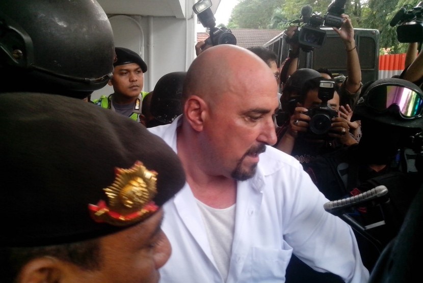 Terpidana mati asal Prancis, Sergei Atlaoui saat sidang Peninjauan Kembali (PK) di PN Tangerang, Rabu (11/3)