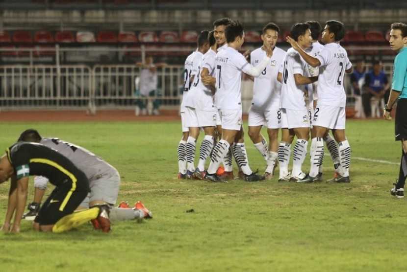 Thailand menang 3-0 dari Malaysia pada penyisihan Grup H Kualifikasi Piala Asia U-22 2018 di Bangkok, pada Jumat (21/7). 