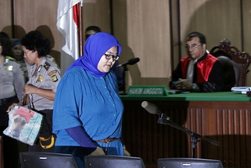 The convict, Afriyani Susanti, is seen in trial in Central Jakarta on Wednesday.   