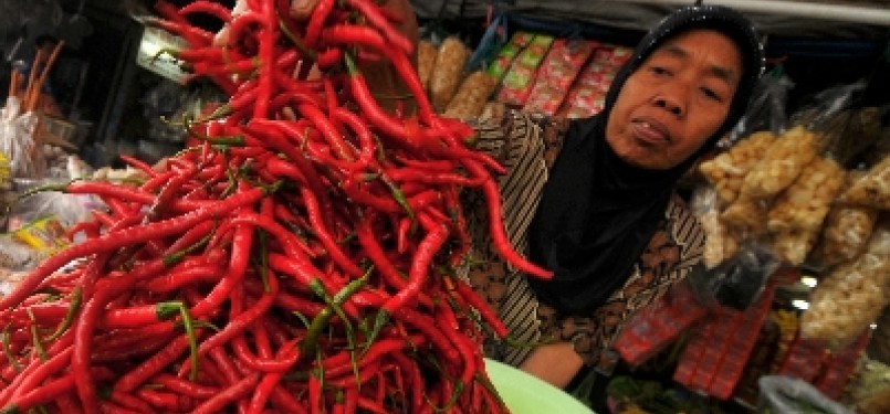 The price of some primary needs including red pepper are soaring although the House of Representative suspended the government's plan to increase the fuel price. (illustration)