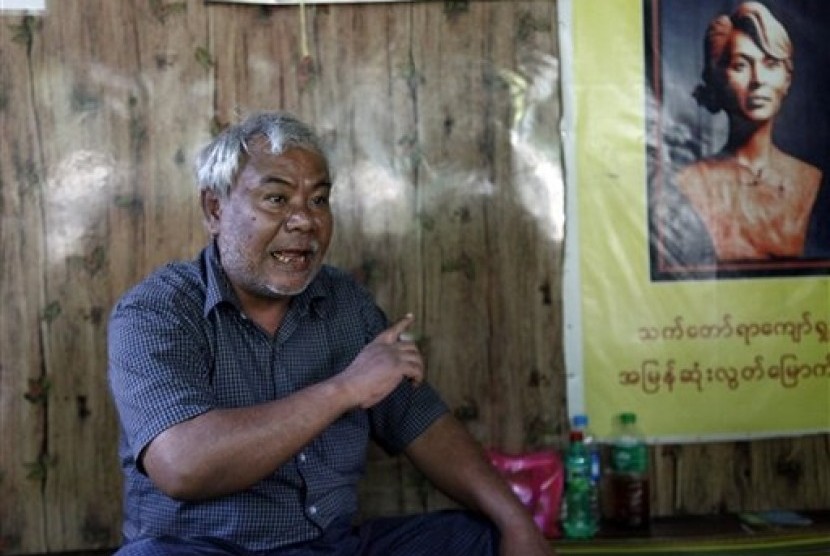 Thein Htay, in charge of clinic, talks during an interview at HIV/AIDS care center founded by Phyu Phyu Thin, a parliament member of Myanmar Opposition Leader Aung San Suu Kyi's National League for Democracy party, in outskirts of Yangon, Myanmar, Saturday