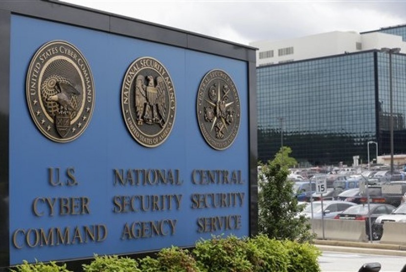 This photo shows the sign outside the National Security Agency campus in Fort Meade, Md. (File photo)