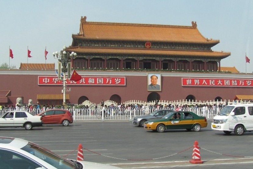 Tiananmen Square in Beijing, China. (Illustration)  