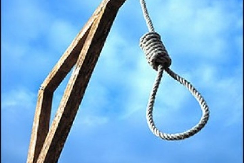 Tiang gantungan hukuman mati. Ilustrasi