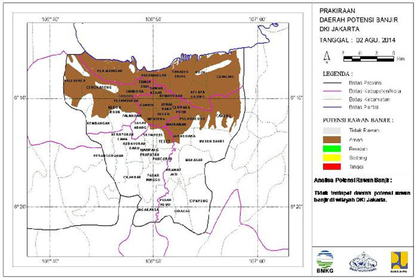 Tidak ada potensi banjir di Jakarta 