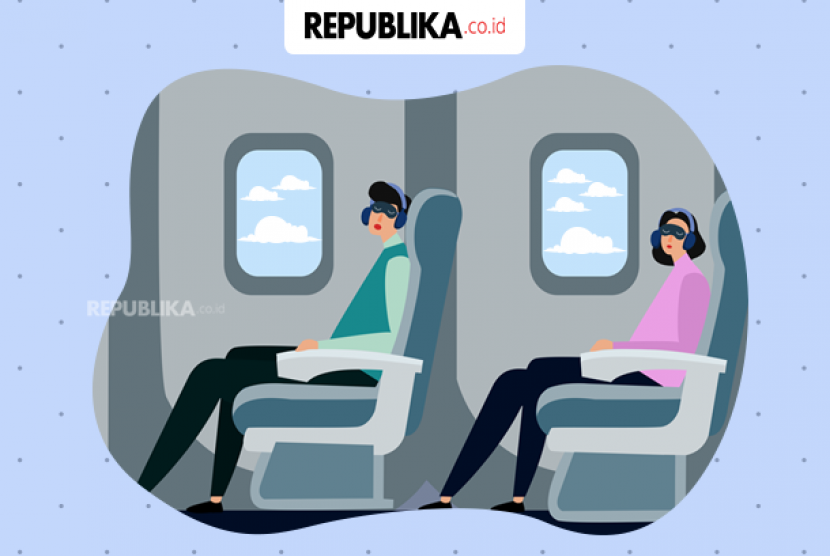 Tidur di pesawat (ilustrasi). Ada beberapa cara agar Anda bisa tidur di pesawat dengan nyenyak.