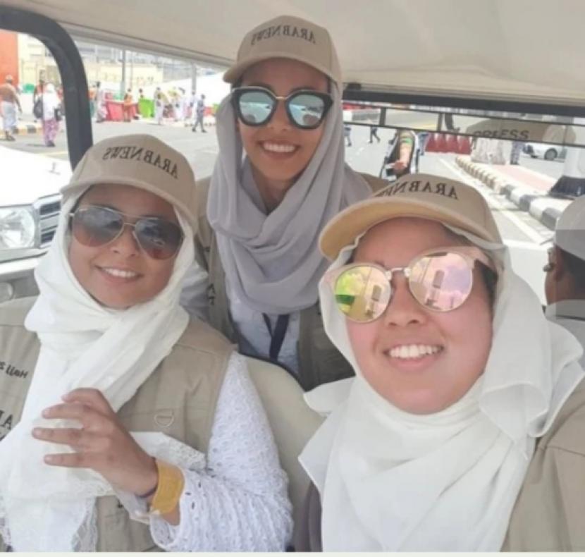 Tiga jurnalis perempuan dari media Arab Saudi yang menunaikan ibadah haji tahun ini.