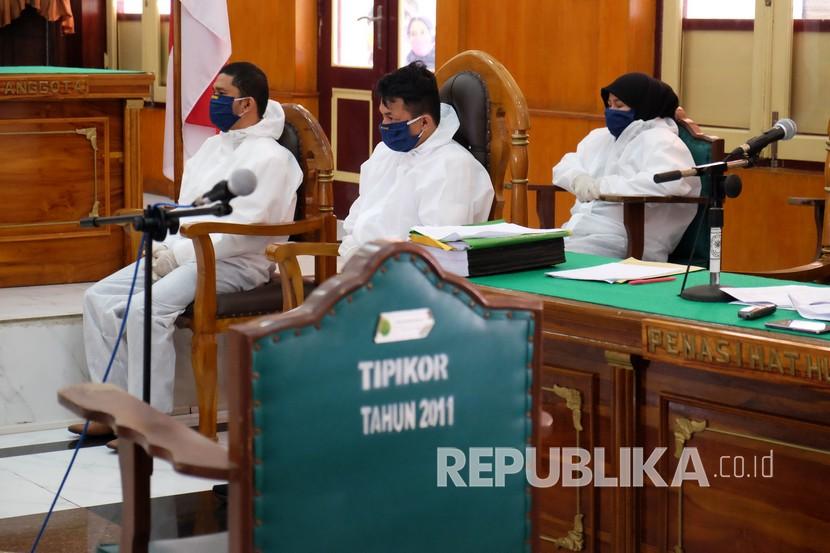Suasana sidang di PN Medan. Kantor Pengadilan Negeri (PN) Medan, Sumatera Utara, tutup sementara setelah 38 orang terkonfirmasi positif Covid-19 berdasarkan tes usap. 