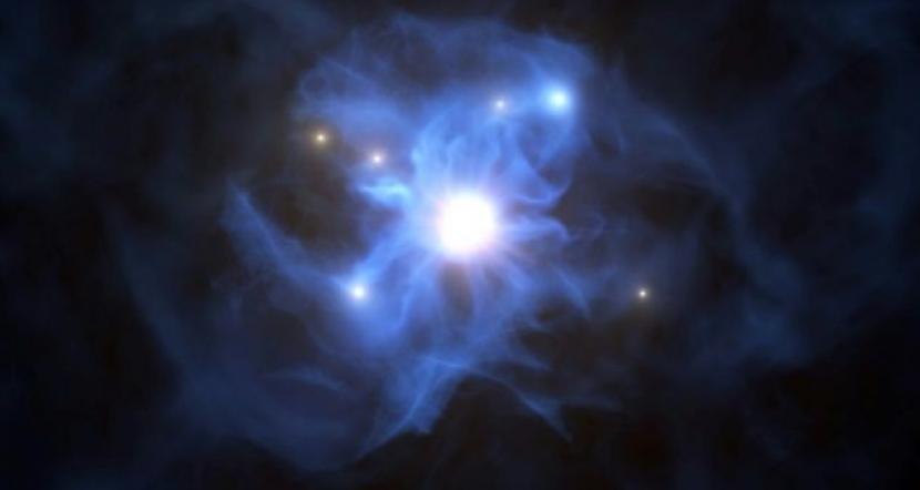 Tim astronom menemukan enam galaksi yang terjerat dalam apa yang disebut sebagai jaring laba-laba kosmik di lubang hitam supermasif.
