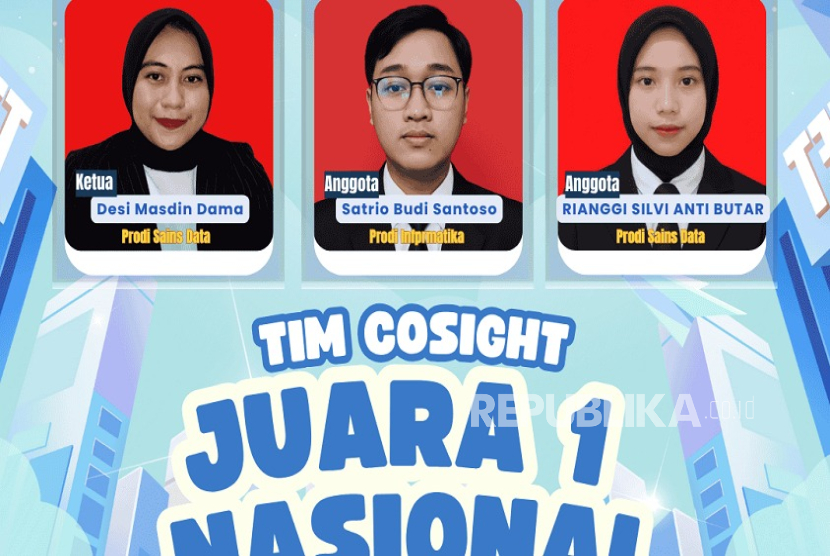Tim CoSight dari Universitas Nusa Mandiri (UNM) yang dikenal sebagai Kampus Digital Bisnis mewakili Provinsi DKI Jakarta dengan meraih Juara 1 dalam ajang Pesta Data Nasional (PeDaS) 2025.
