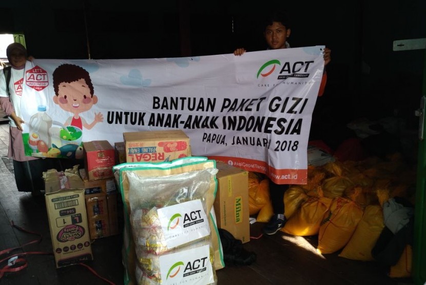 Tim Emergency Response ACT berhasil menyalurkan bantuan pangan di Distrik Agats, Kabupaten Asmat, Papua.