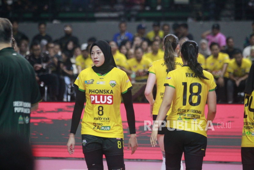 Tim Gresik Petrokimia Pupuk Indonesia sukses menyegel peringkat 3 saat melawan Jakarta Electric PLN dalam Grand Final ProLiga 2025 yang diselenggarakan di GOR Amongrogo Yogyakarta, Sabtu (10/5/2025). 
