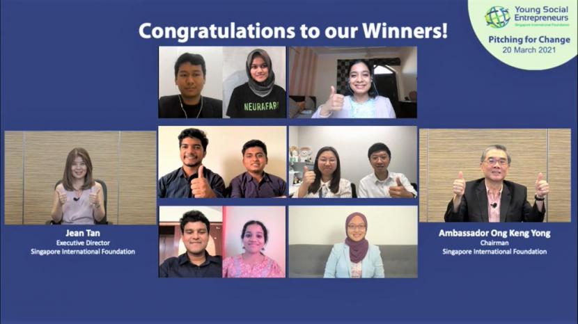 Tim Indonesia berhasil memenangkan program virtual global pertama Singapore International Foundation untuk Wirausahawan Sosial Muda