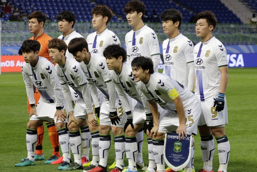 Tim Jeonbuk Hyundai Motors saat berlaga pada Piala Dunia Antarklub di Jepang pada Desember 2016.