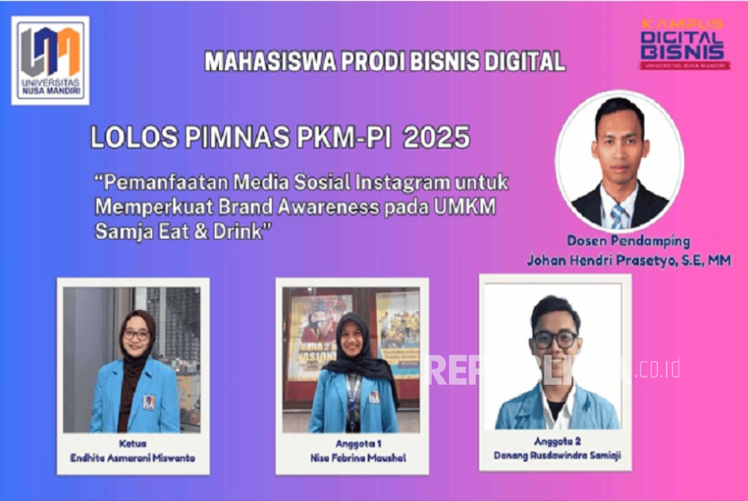 Mahasiswa Universitas Nusa Mandiri Lolos PIMNAS 2025 dengan Inovasi Digital untuk UMKM