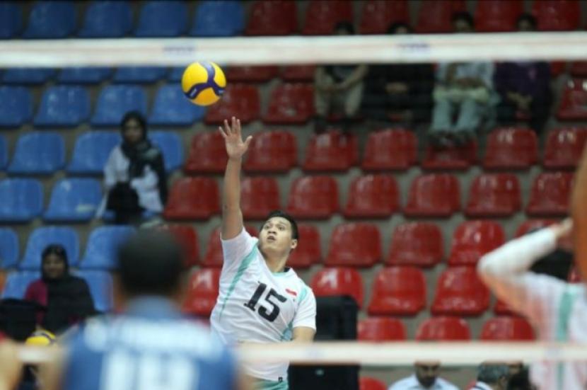 Tim nasional voli putra Indonesia saat mengalahkan Thailand di Kejuaraan Asia 2023 akhir pekan ini. 