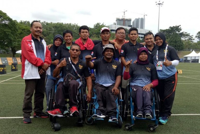 Tim panahan Indonesia di ASEAN Para Games 2017.