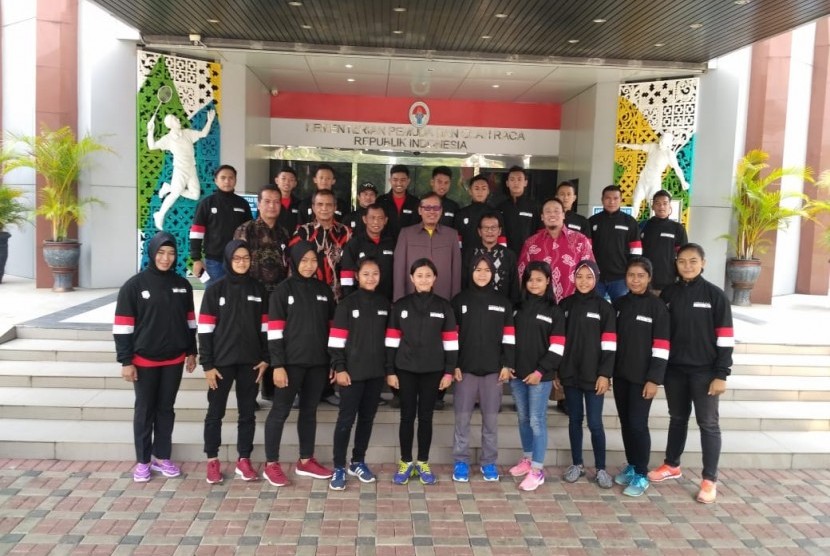 Tim pencak silat Indonesia pada Kejuaraan Dunia Pencak Silat Junior 2018.