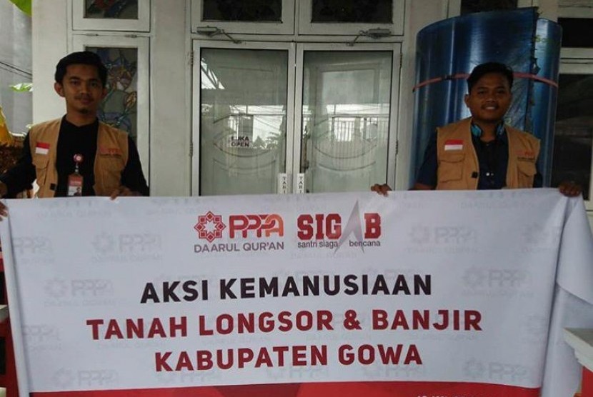 Tim Siaga Bencana (Sigab) PPPA Daqu siap membantu korban terdampak bencana banjir di Gowa, Sulawesi Selatan.