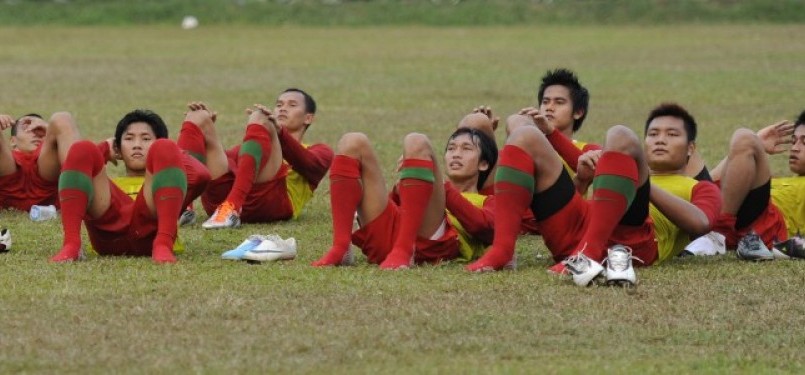 Timnas Indonesia sedang latihan guna menghadapi Turkmenistan di ajang pra-Piala Dunia.