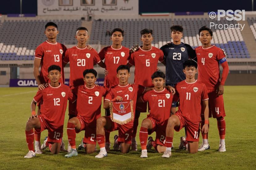 Timnas Indonesia U-17 saat menghadapi Kepulauan Mariana Utara di Kualifikasi Piala Asia U-17. Indonesia menang 10-0.