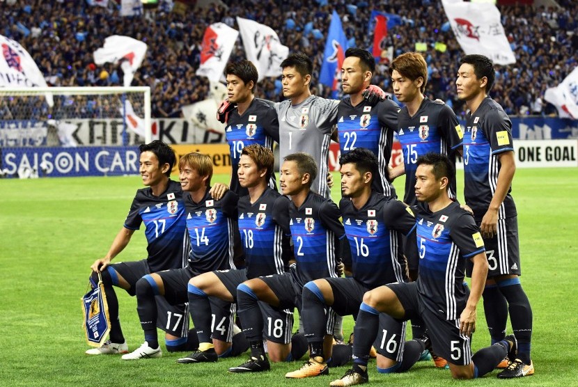 Timnas Jepang jelang laga lawan Australia di Saitama, Kamis (31/8).