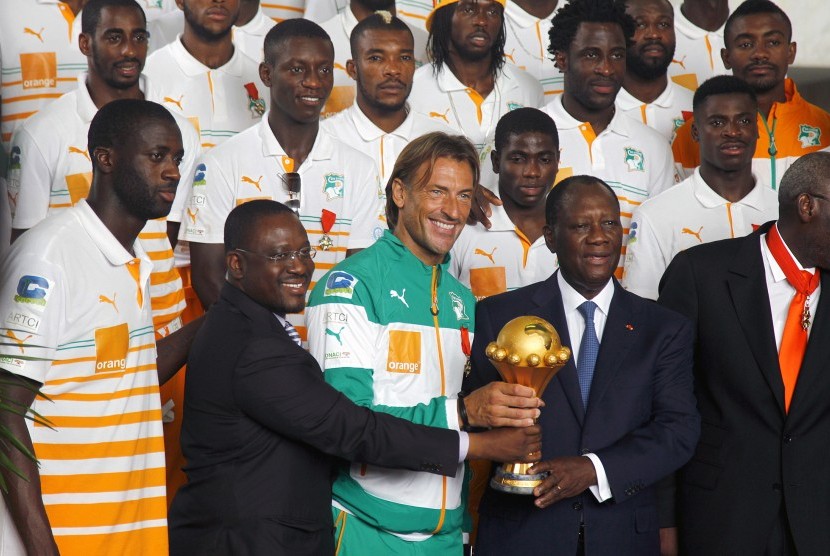 Timnas Pantai Gading setelah memenangi Piala Afrika 2015.