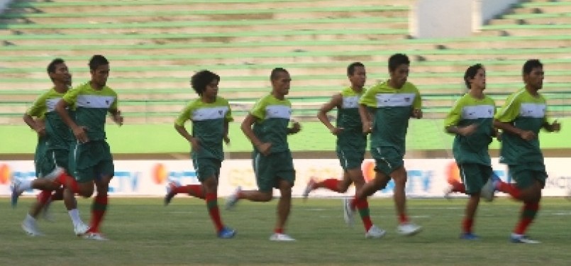 Timnas senior Indonesia saat menggelar latihan. (ilustrasi)