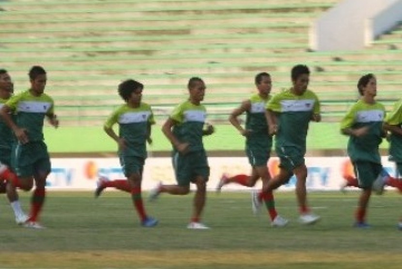 Timnas senior Indonesia saat menggelar latihan. (ilustrasi)