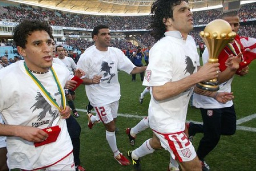 Timnas Tunisia saat menjuarai Piala Afrika 2004.