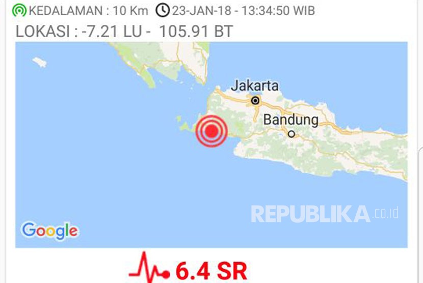 Titik lokasi gempa Lebak Banten