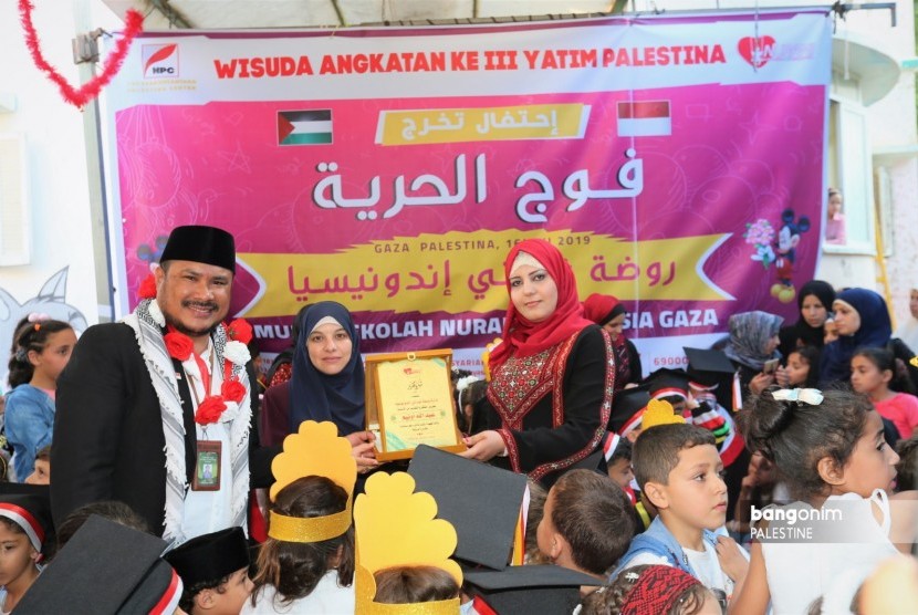 TK Nurani Indonesia di Gaza, Palestina menggelar wisuda angkatan ketiga.