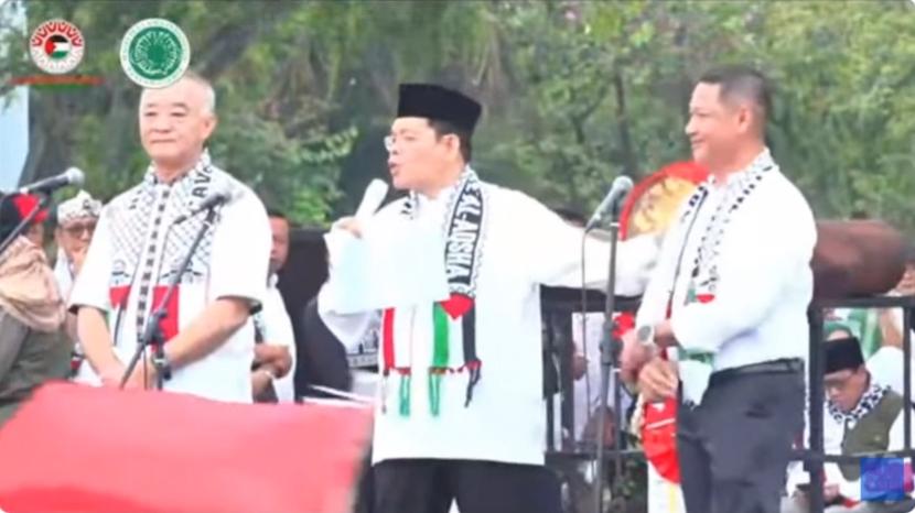 Tokoh Agama dalam aksi akbar damai bela Palestina.