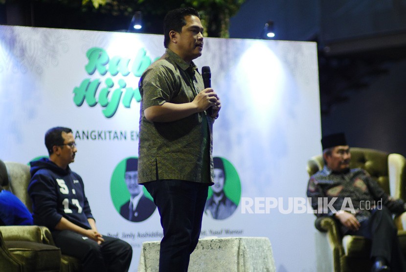 Tokoh muda nasional,Erick Thohir, Founder Paytren Yusuf Mansur, dan Dewan Pembimna YPI Masjid Al Azhar Jimly Asshiddiqie menjadi pembicara pada acata Rabu HIjrah di Jakarta, Rabu (13/2).