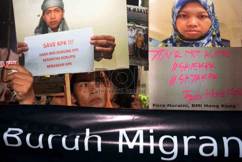 Aksi Serikat Buruh Migran Indonesia (SBMI).