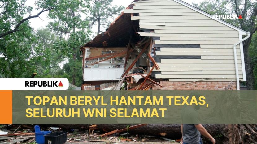 Topan Beryl hantam sebuah rumah di Houston, Texas.