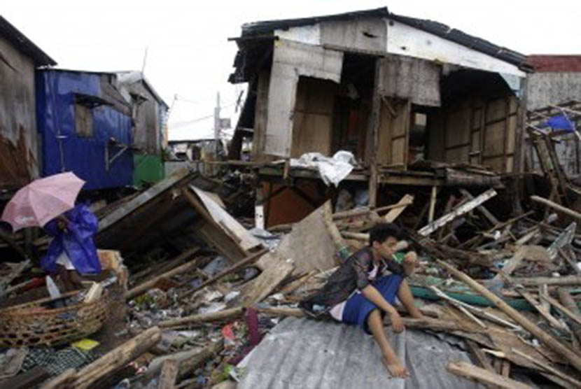 Badai Goni menjadi badai terkuat sejak badai Haiyan pada 2003 lalu di Filipina. Ilustrasi.