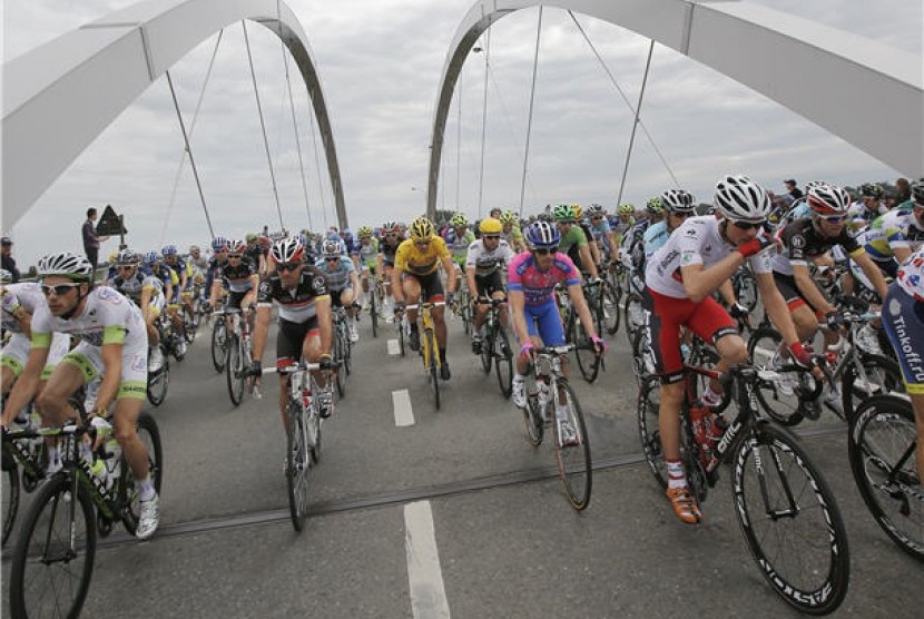 Lomba balap sepeda Tour de France (ilustrasi). 