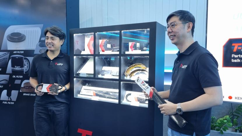 Toyota Astra Motor (TAM) meluncurkan brand T-OPT sebagai suku cadang resmi dari Toyota dengan harga yang lebih terjangkau namun tetap menghadirkan kualitas sesuai standar Toyota di GIIAS 2024, ICE BSD, Tangerang, Sabtu (20/7/2024).  