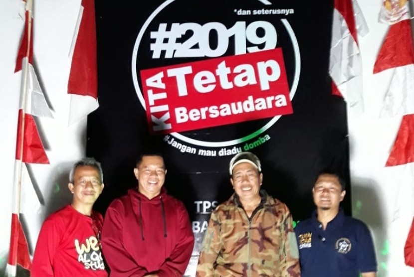 TPS 32 Sukarame Kota Bandar Lampung sediakan area swafoto bagi pemilih pada pesta demokrasi Pemilu 2019, Rabu (17/4). 