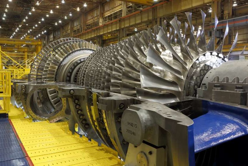 Turbin General Electric. GE Gas Power mengumumkan kedatangan satu dari dua gas turbin 9HA.02, untuk dipasang pada proyek pembangkit listrik Jawa-1.