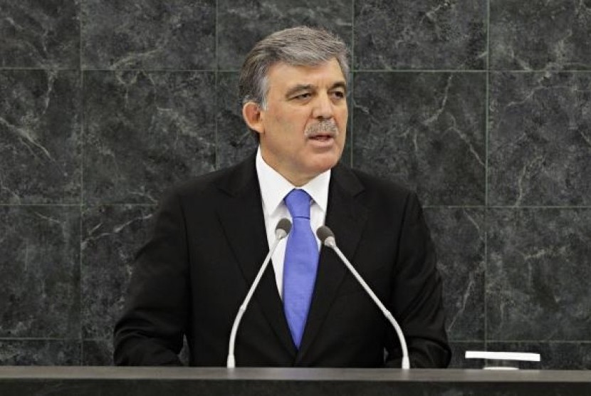 Turkish President Abdullah Gul addresses the 68th United Nations General Assembly in New York, September 24, 2013.
