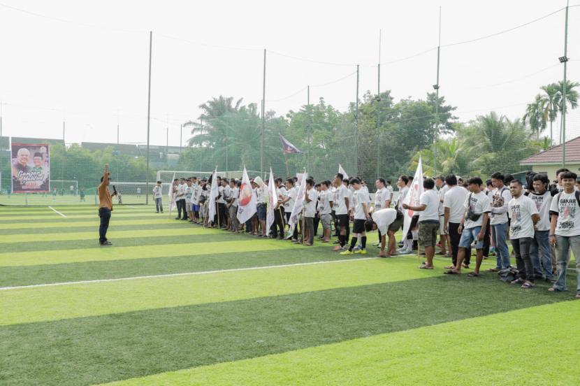 Turnamen mini soccer bertajuk Gapra Cup 2023 di Taman Sultan Mini Soccer, Jalan Sukabangun II Soak Simpur Nomor 3, Kelurahan Sukajaya, Kecamatan Sukarami, Kota Palembang, Sumatra Selatan (Sumsel). 