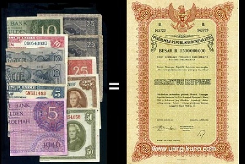 Uang Indonesia yang pernah digunting nilainya menjadi setengah