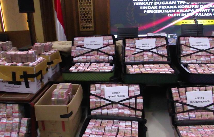 Uang sebesar Rp.372 miliar yang disita Kejaksaan Agung terkait kasus dugaan korupsi dan Tindak Pidana Pencucian Uang (TPPU) Duta Palma.