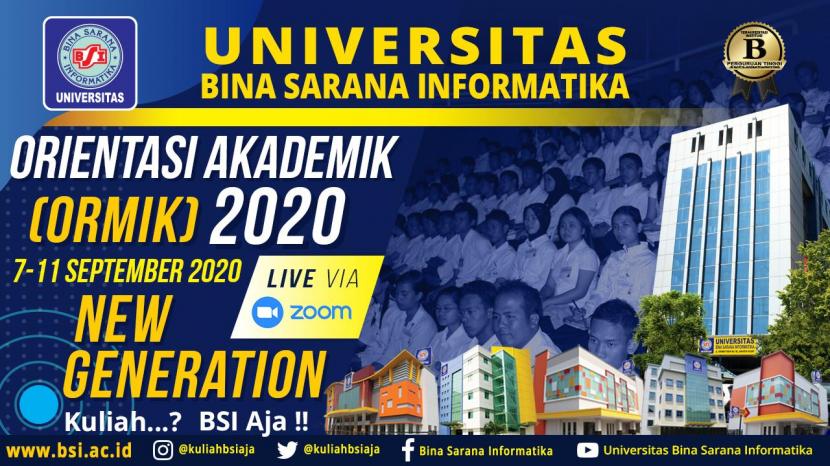 UBSI akan menggelar  Orientasi Akademik (ORMIK), 7-11 September 2020.